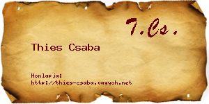Thies Csaba névjegykártya